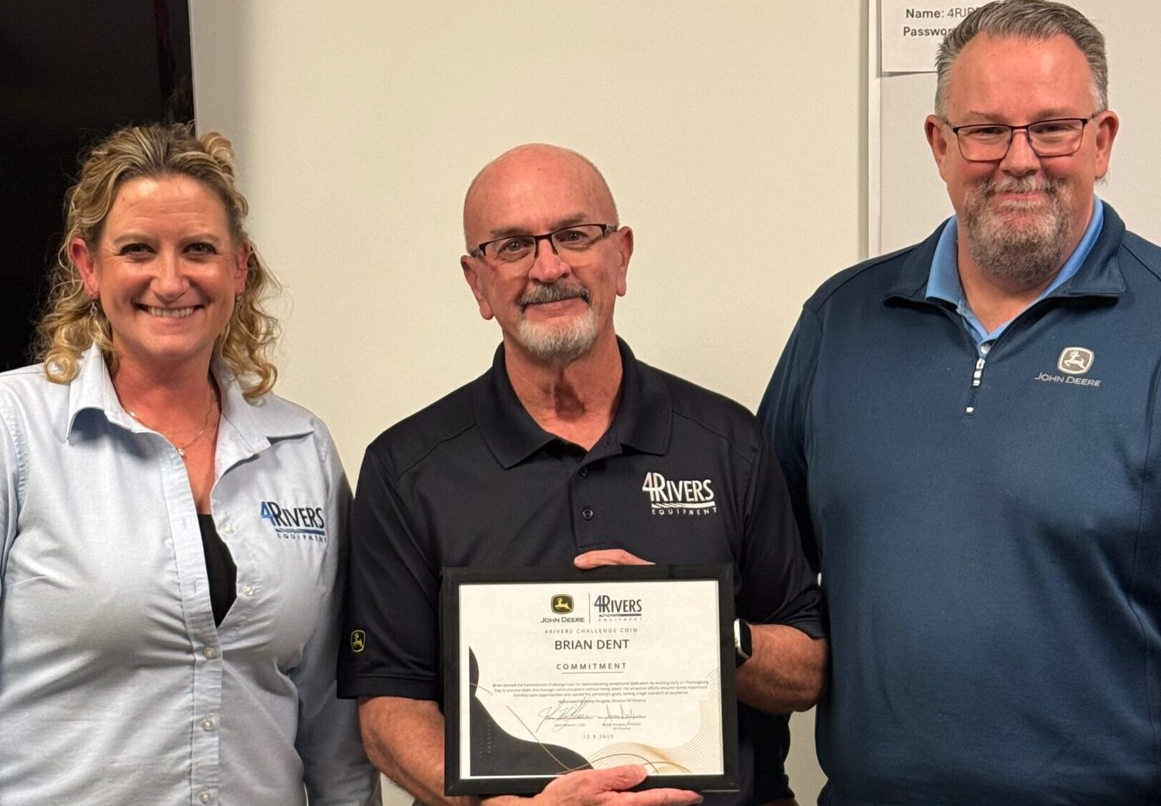 Brian Dent Receives “Commitment” Challenge Coin